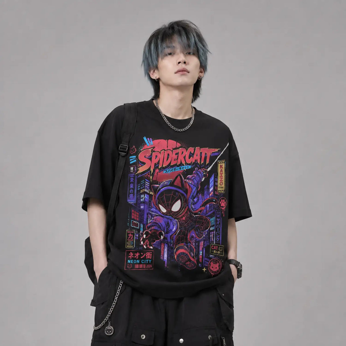 Spidercat Neon City T-Shirt