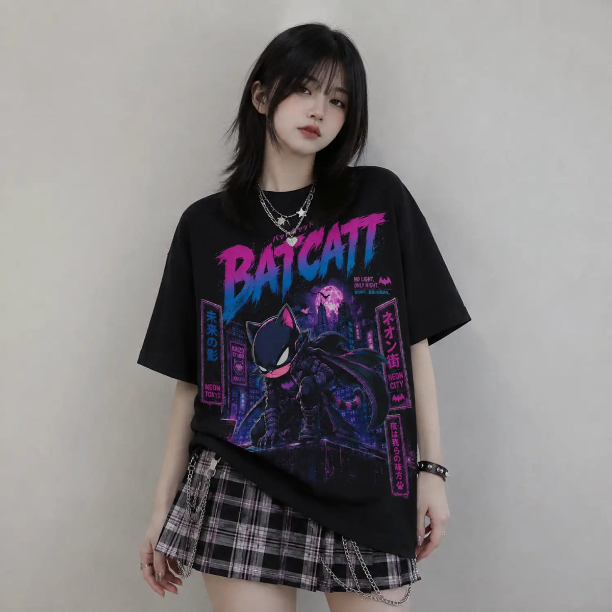 Batcat Neon Tokyo T-Shirt