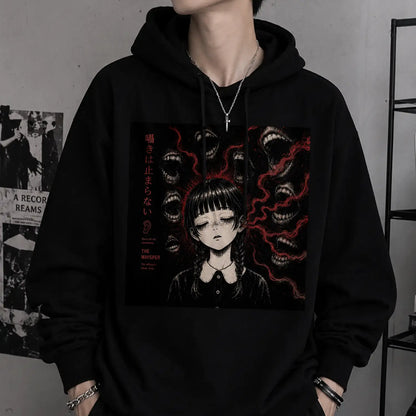 The Whispers Never Stop Japanese Horror Hoodie