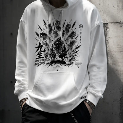 Nine Lives Awakening Japanese Cat Hoodie