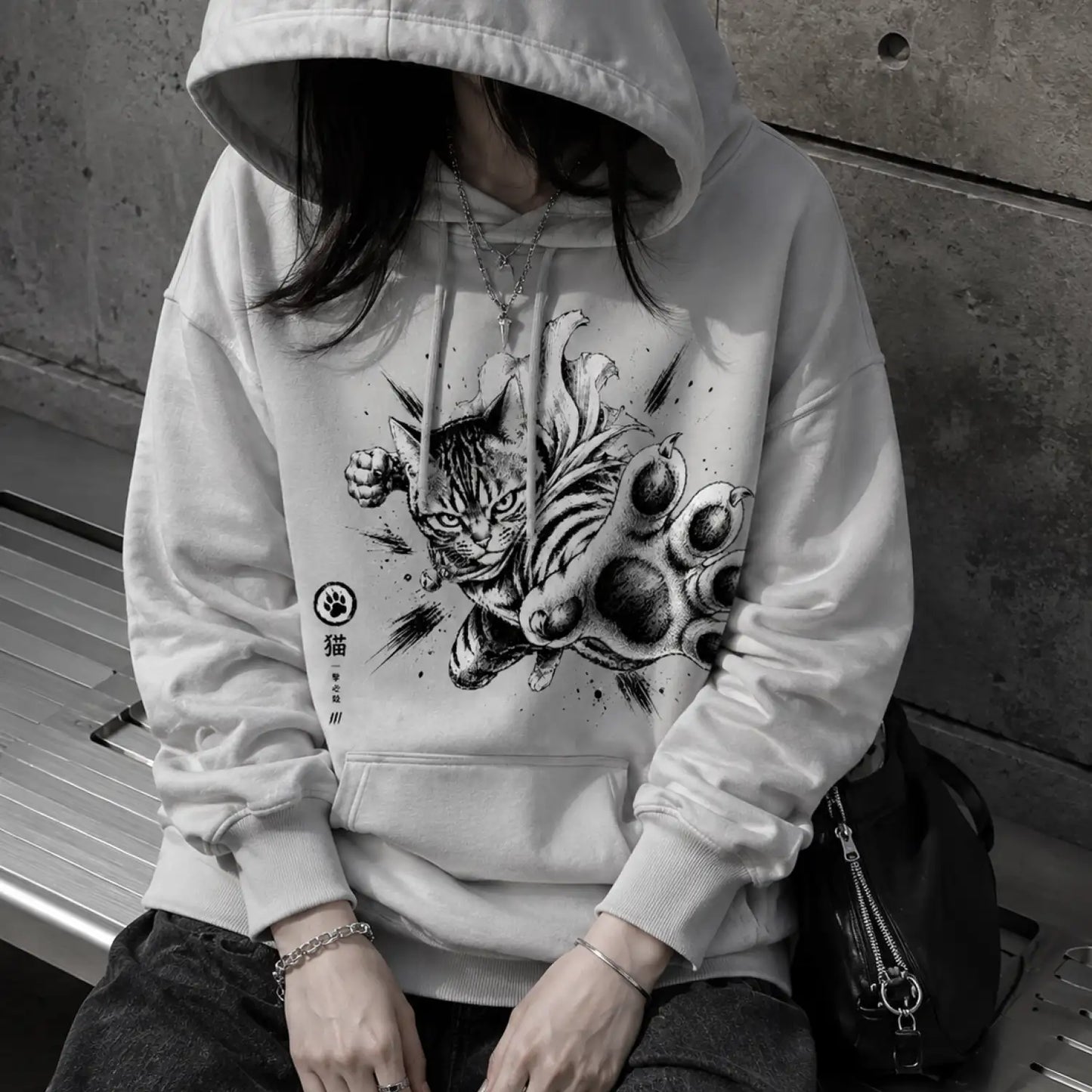 Nine Claws Awakening Japanese Cat Hoodie