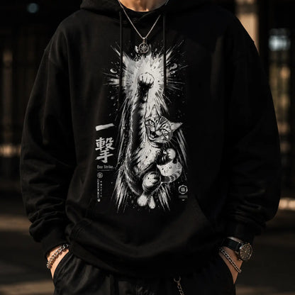 One Strike Japanese Cat Hoodie