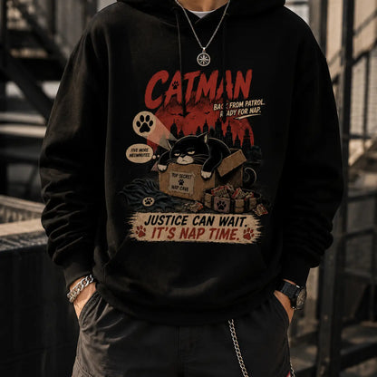 Catman Justice Can Wait Hoodie