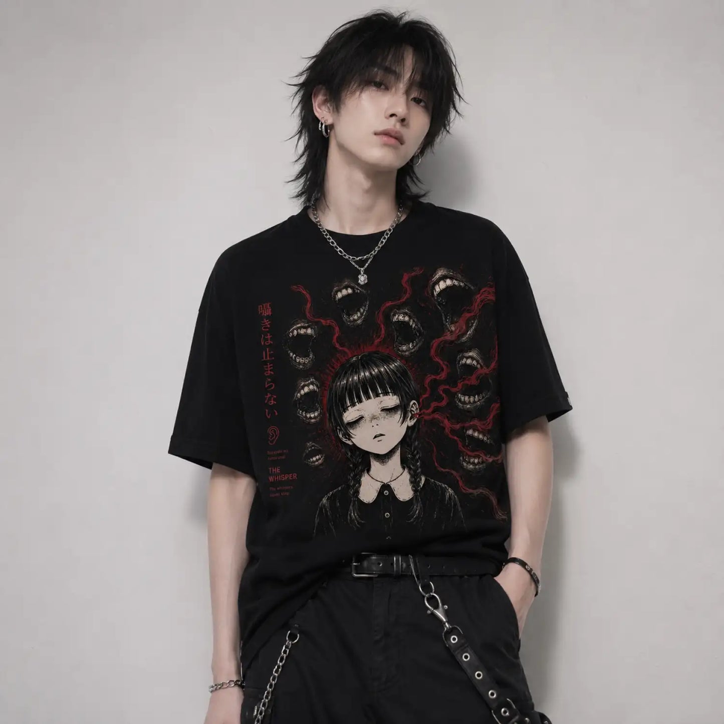 The Whispers Never Stop Japanese Horror T-Shirt