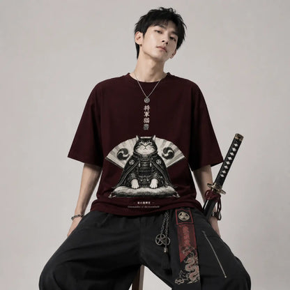 Commander of the Household Japanese Samurai Cat T-Shirt