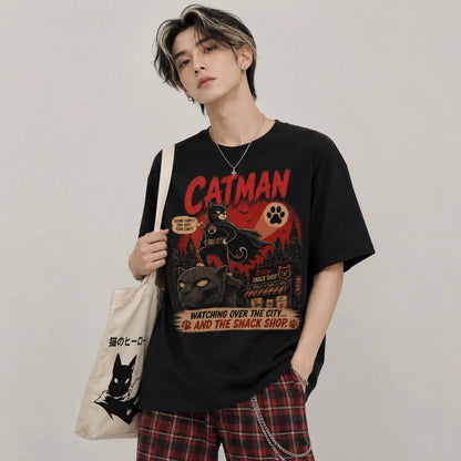 Catman Protecting the Kitty Snack Shop T-Shirt