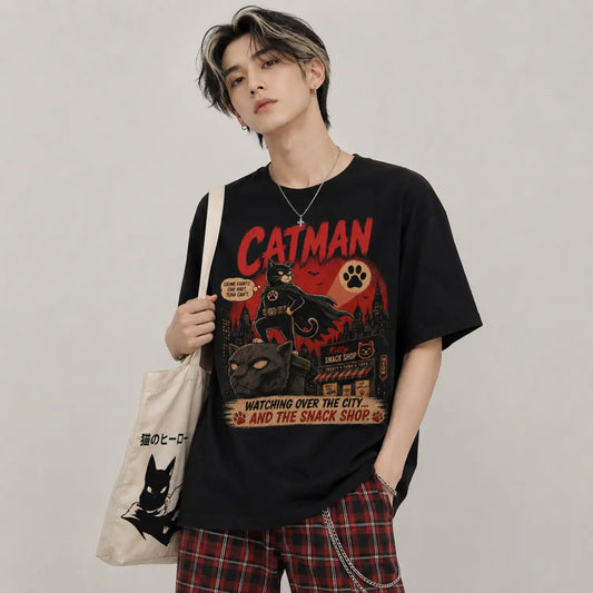 Catman Protecting the Kitty Snack Shop T-Shirt