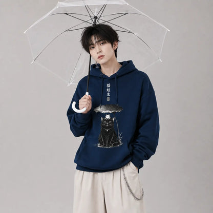 Japanese Cat and Frog Friendship Hoodie