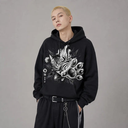Nine Claws Awakening Japanese Cat Hoodie