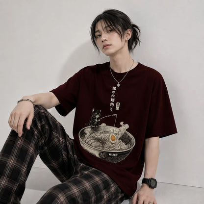 Ramen Fishing Cat Japanese T-Shirt
