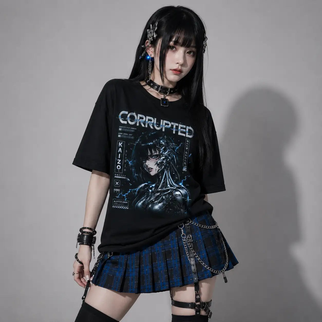 Corrupted Identity Cybernetic Woman T-Shirt