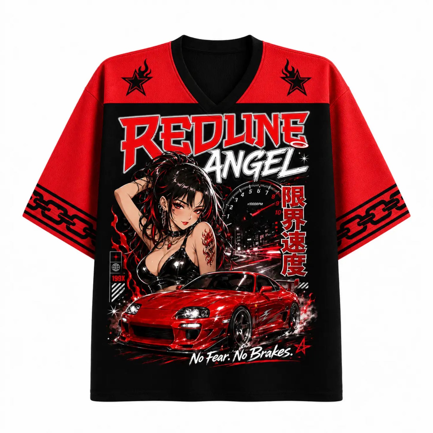 Redline Angel No Fear No Brakes Japanese Street Racing Jersey