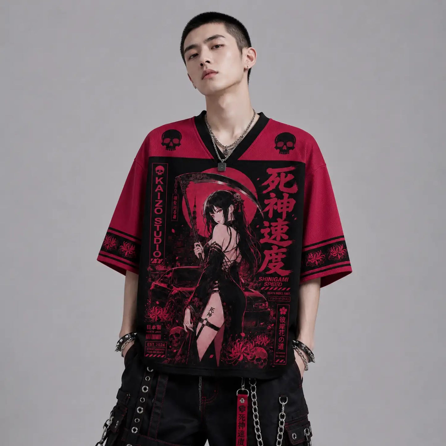 Shinigami Speed Death Rides Fast Japanese Street Racing Jersey