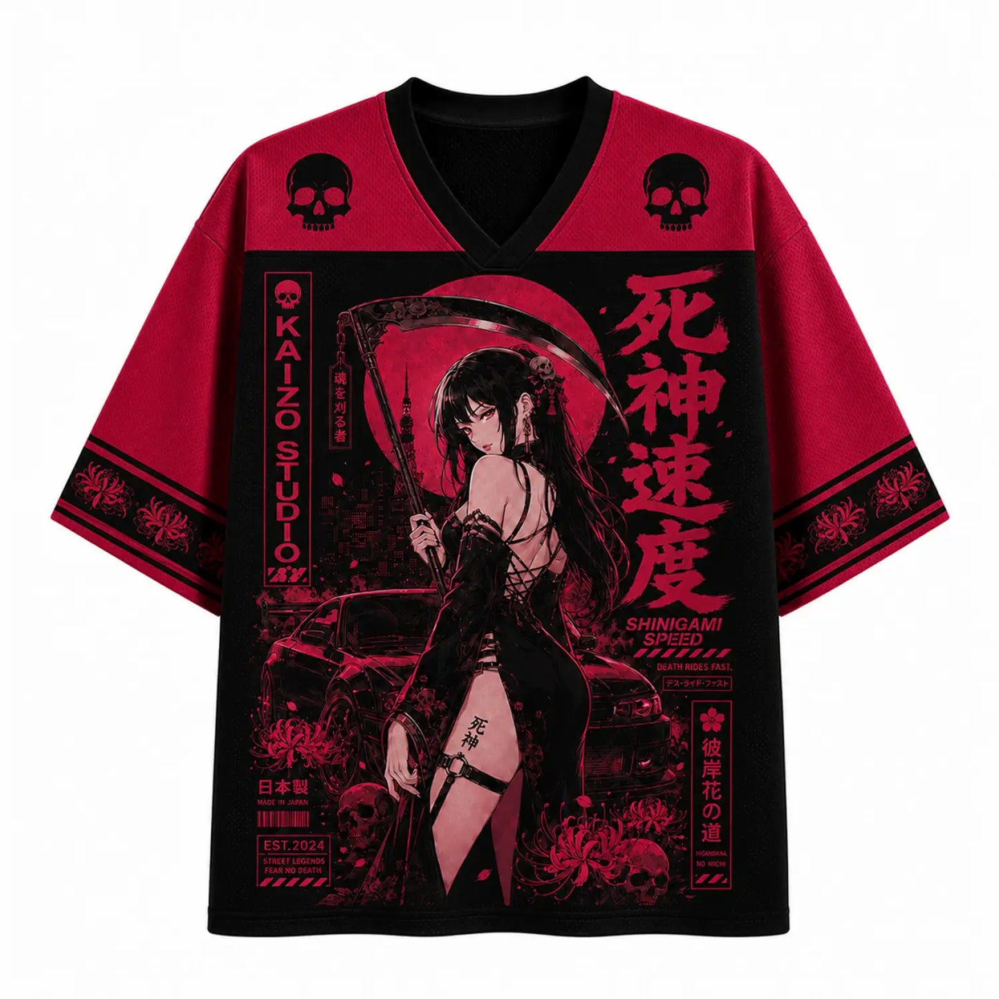Shinigami Speed Death Rides Fast Japanese Street Racing Jersey