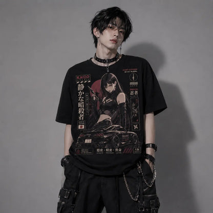Silent Assassin Japanese Ninja Racing T-Shirt – Stealth and Precision Graphic Tee