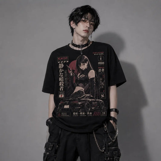 Silent Assassin Japanese Ninja Racing T-Shirt – Stealth and Precision Graphic Tee