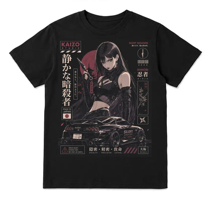 Silent Assassin Japanese Ninja Racing T-Shirt – Stealth and Precision Graphic Tee
