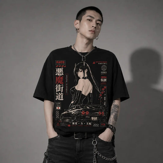Akuma Highway No Mercy Japanese Street Racing T-Shirt