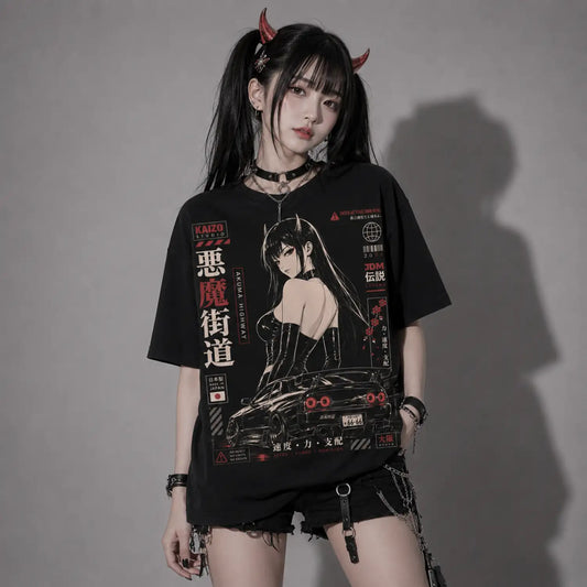 Akuma Highway No Mercy Japanese Street Racing T-Shirt