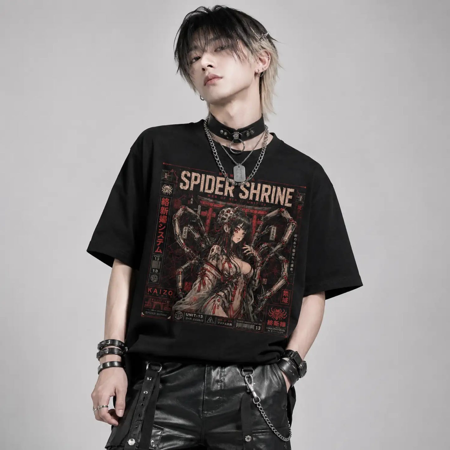 Spider Shrine Unit 13 Japanese Cyber Horror T-Shirt