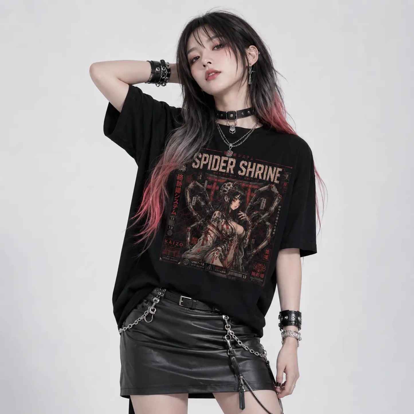 Spider Shrine Unit 13 Japanese Cyber Horror T-Shirt