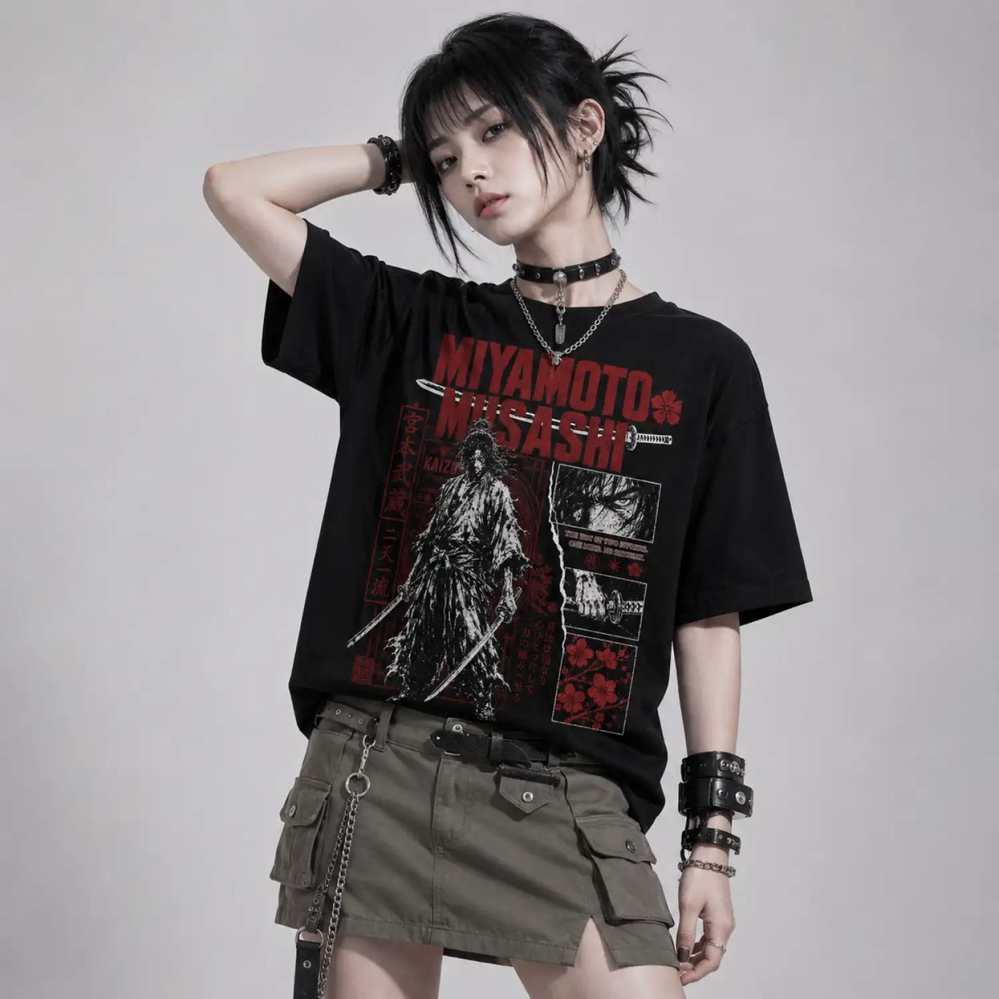 Miyamoto Musashi Way of Two Swords Japanese Samurai T-Shirt