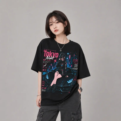 Tokyo Night Sakura Street Racing T-Shirt