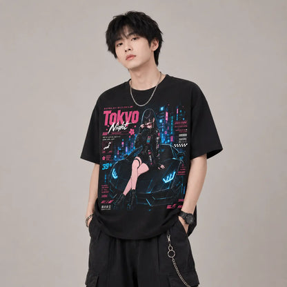 Tokyo Night Sakura Street Racing T-Shirt