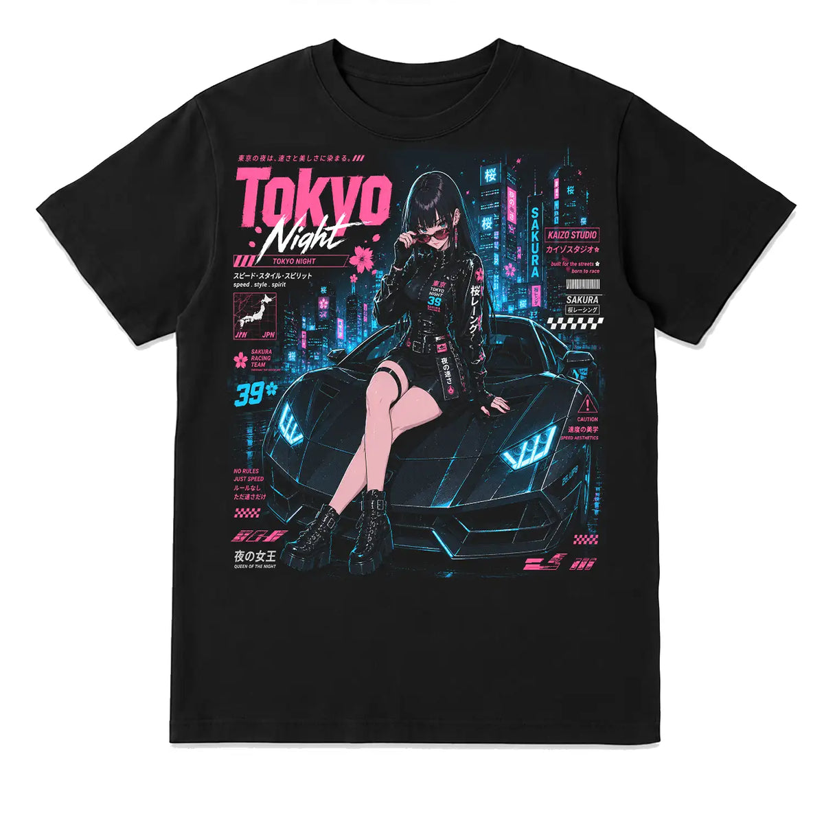 Tokyo Night Sakura Street Racing T-Shirt
