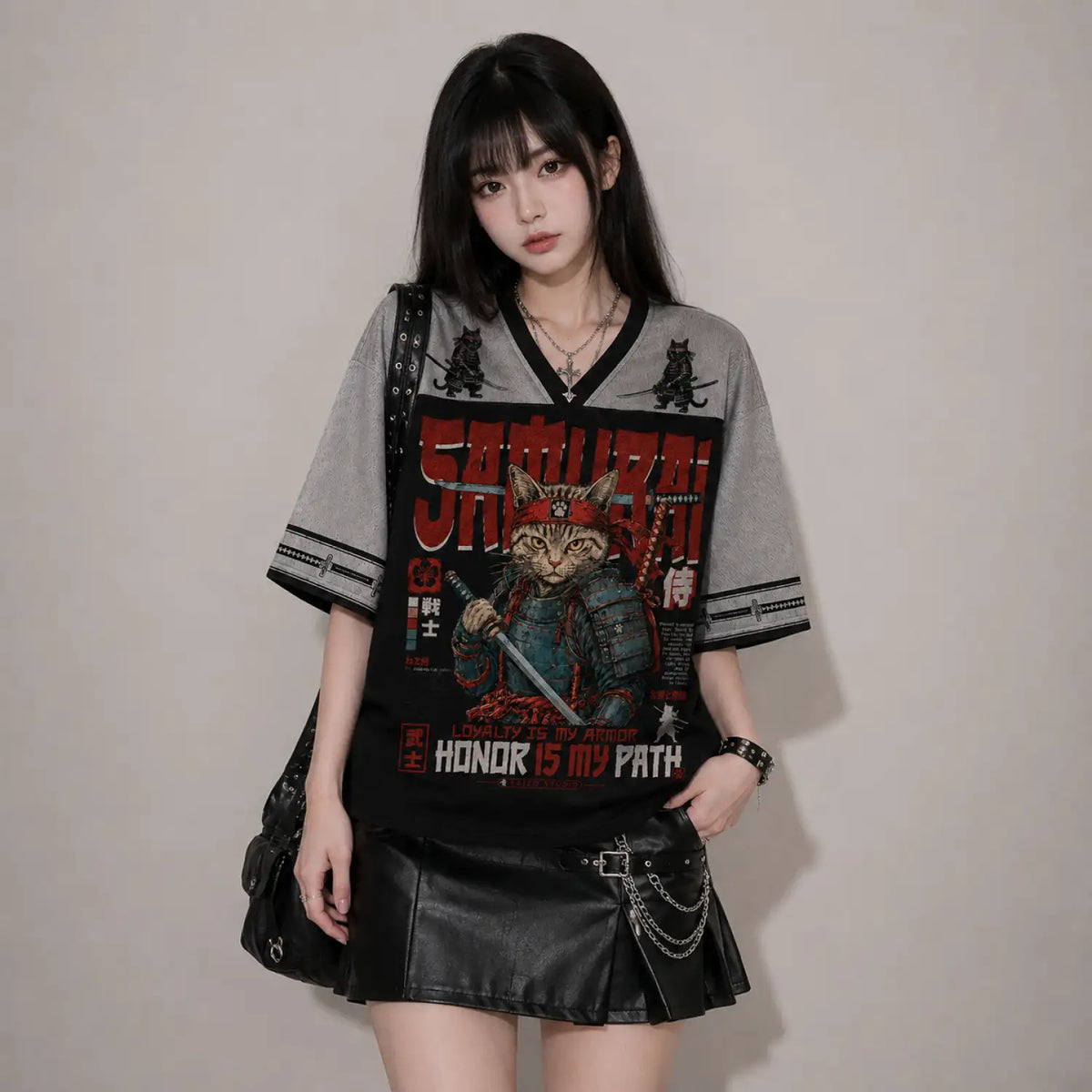 Samurai Cat Honor Is My Path Japanese Warrior Jersey