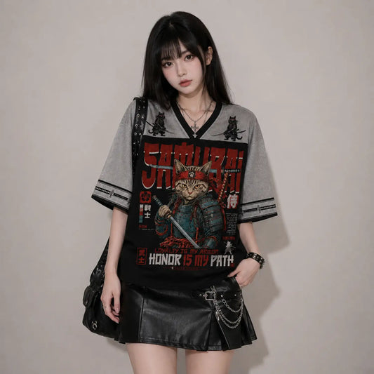 Samurai Cat Honor Is My Path Japanese Warrior Jersey