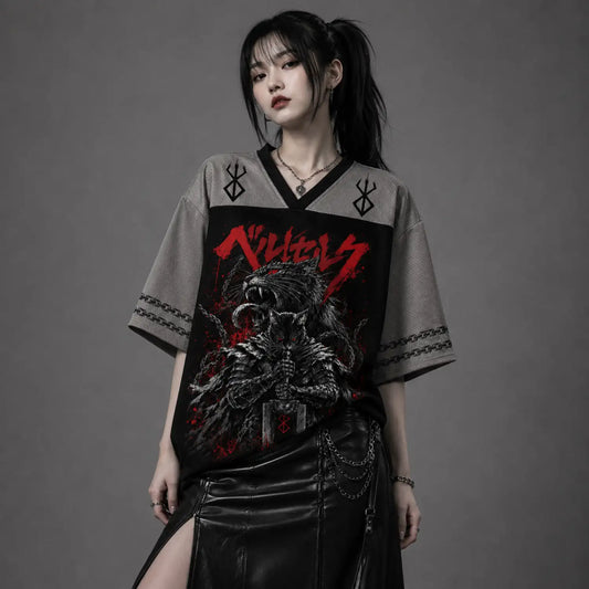 Black Cat Berserker Armor Japanese Dark Fantasy Jersey