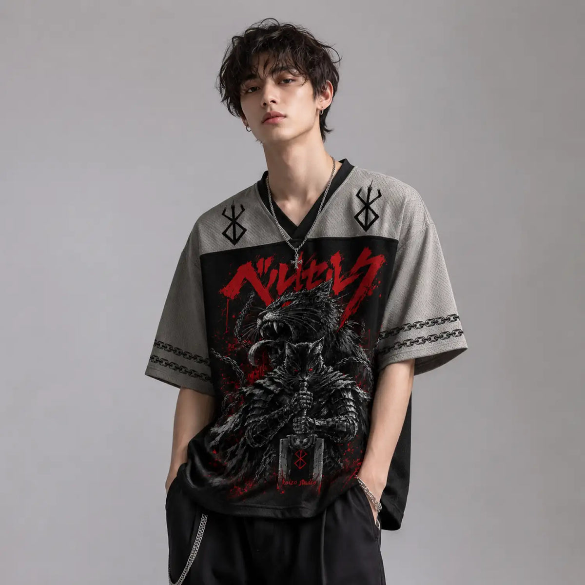 Black Cat Berserker Armor Japanese Dark Fantasy Jersey