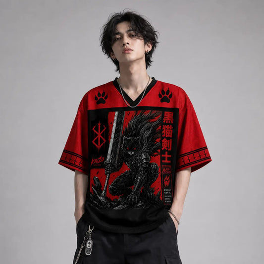 Black Cat Berserker Destiny in Blood Japanese Dark Fantasy Jersey
