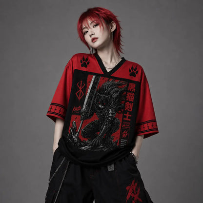 Black Cat Berserker Destiny in Blood Japanese Dark Fantasy Jersey
