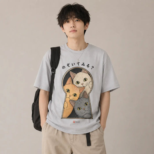 Peekaboo Cats Japanese T-Shirt