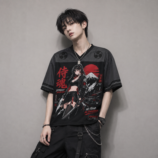 Street Samurai Girl Japanese Jersey