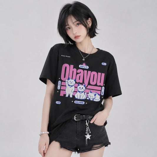 Ohayou Cats Japanese T-Shirt