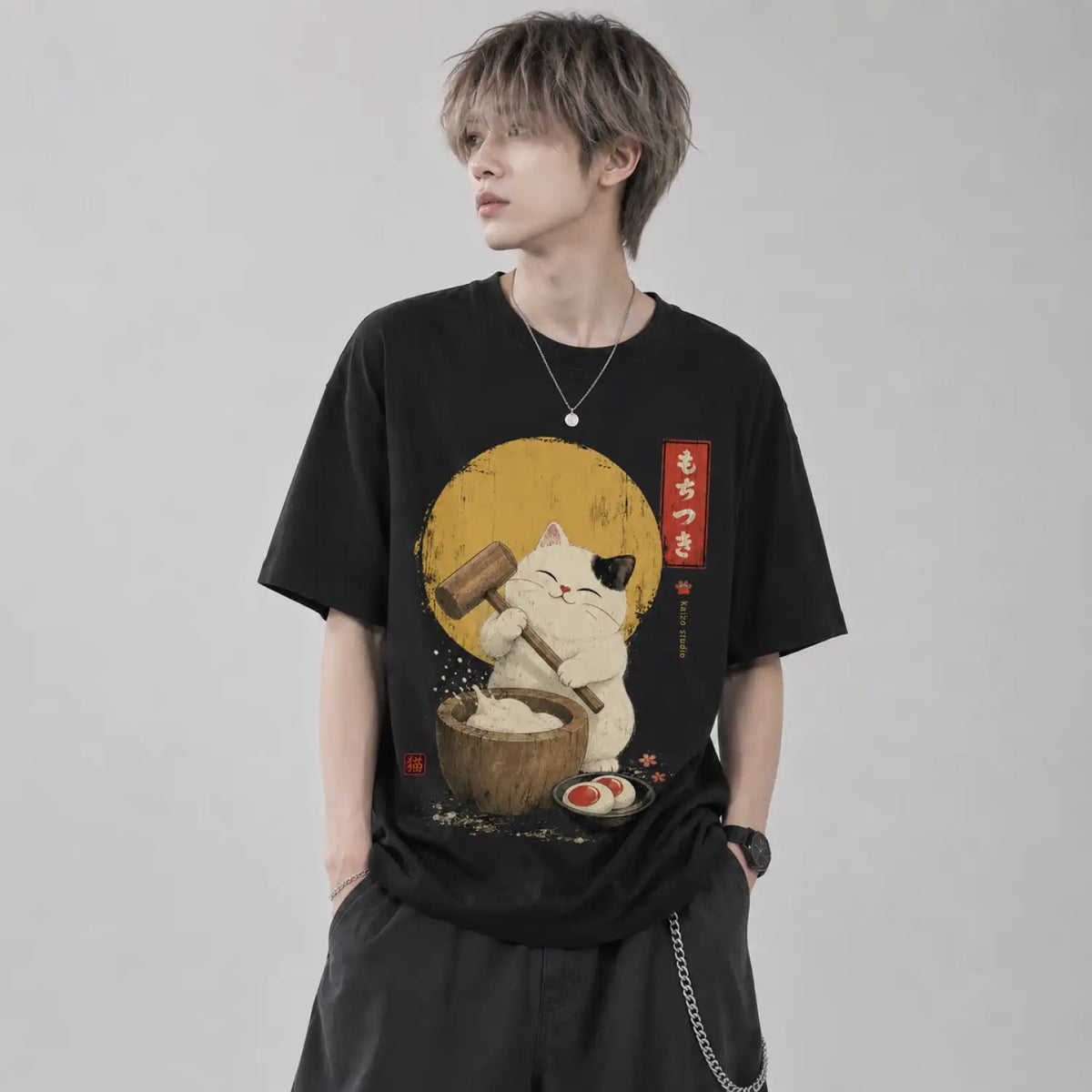Mochitsuki Cat Japanese T-Shirt