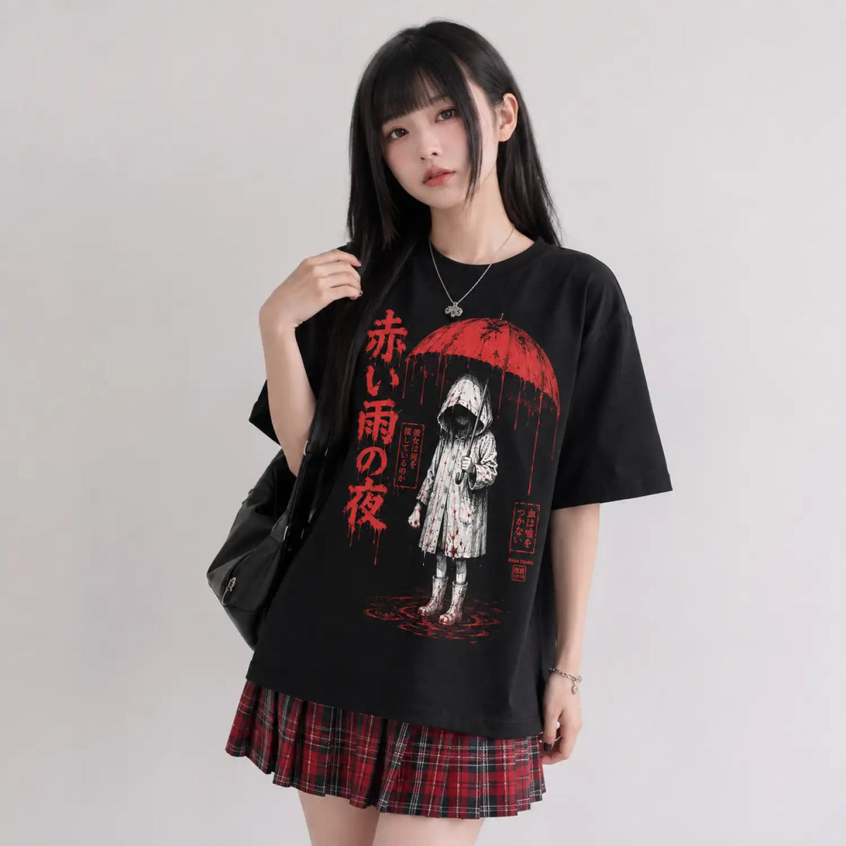 Red Rain Night Japanese Horror T-Shirtv