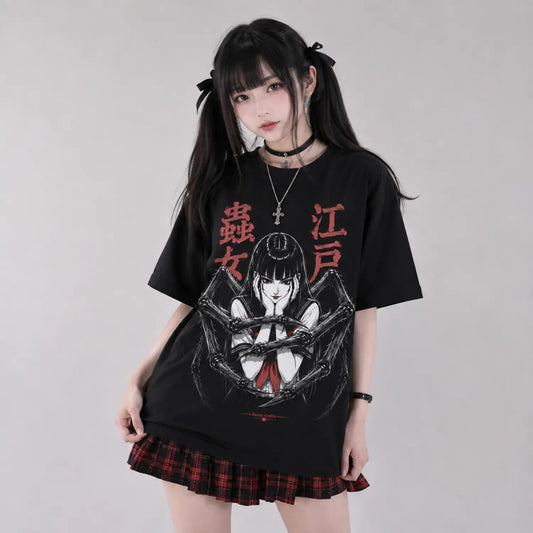 Jorogumo Spider Woman, Japanese Yokai Horror T-Shirt