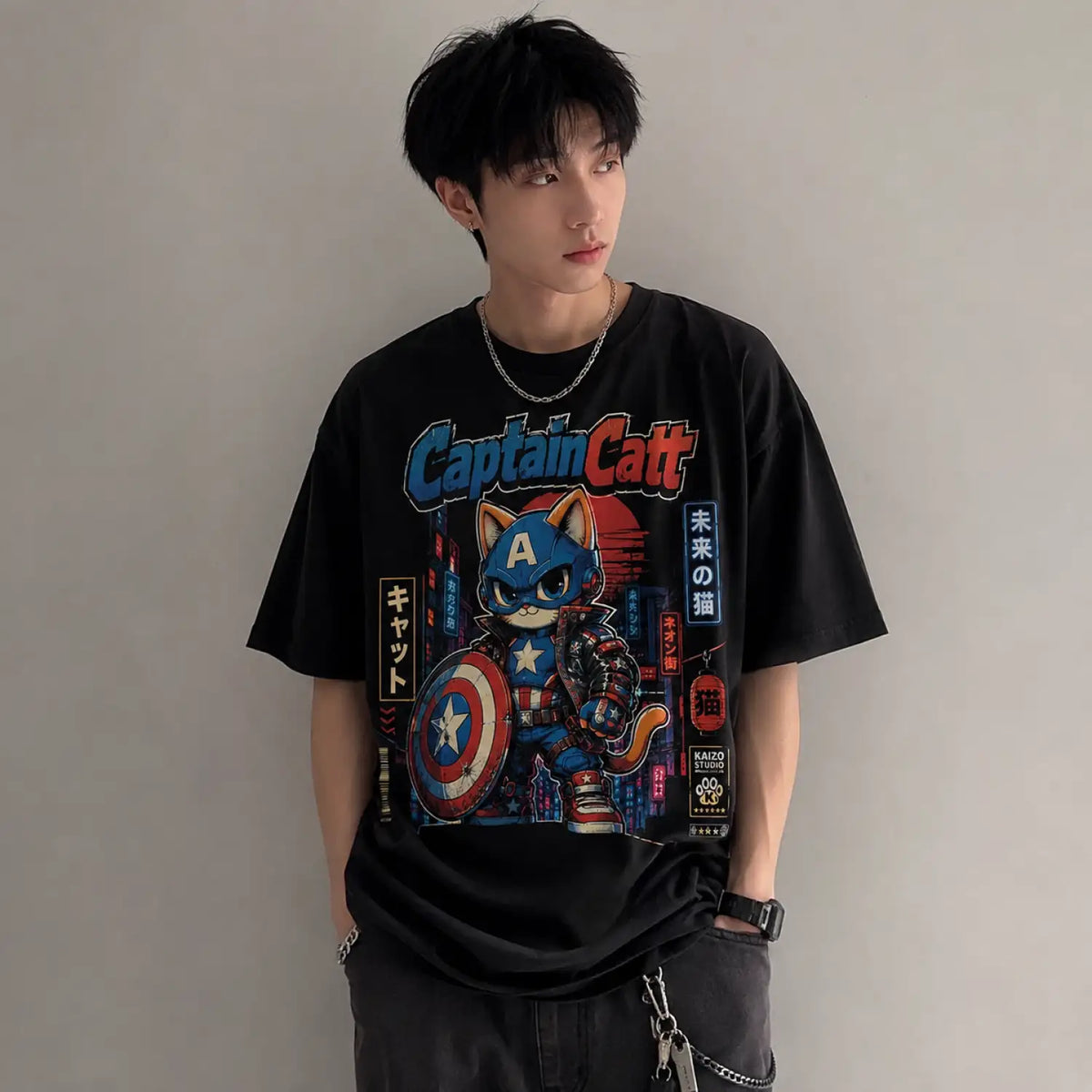 Captain Catt Neon City T-Shirt