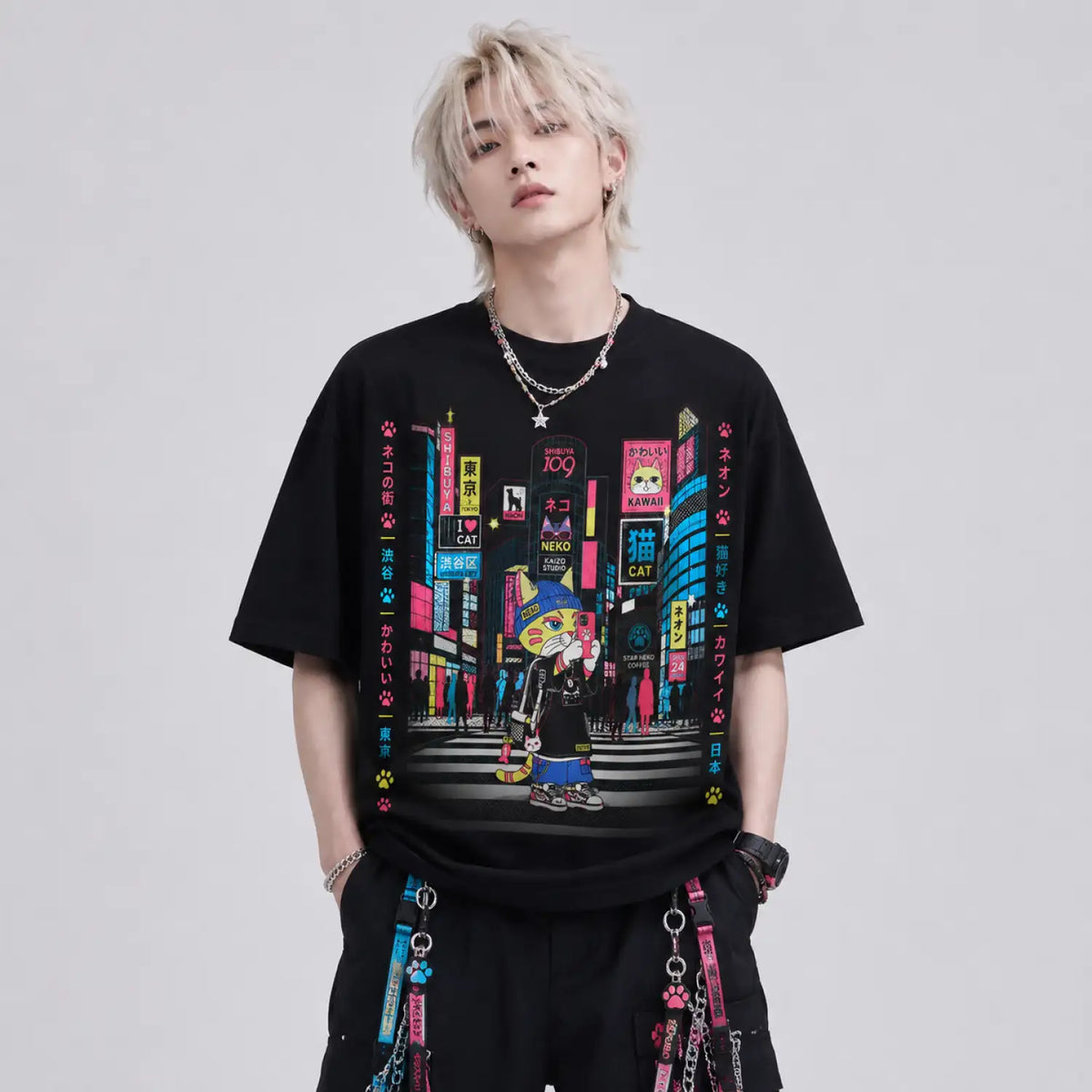 Shibuya Cat Selfie T-Shirt