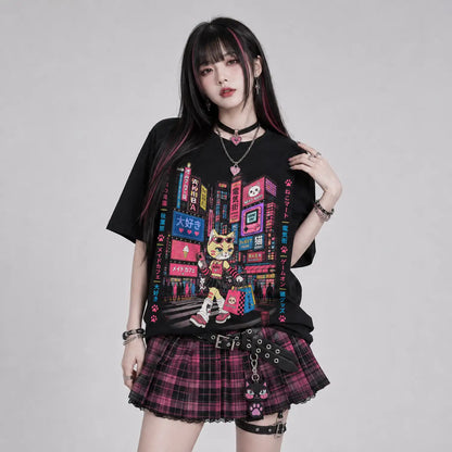 Akihabara Neko Shopping T-Shirt