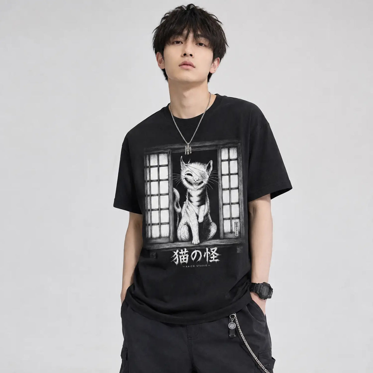 Kaibyo Monster Cat Japanese Horror T-Shirt