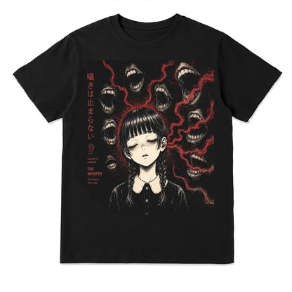 The Whispers Never Stop Japanese Horror T-Shirt