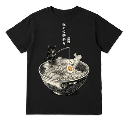 Ramen Fishing Cat Japanese T-Shirt