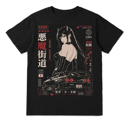 Akuma Highway No Mercy Japanese Street Racing T-Shirt