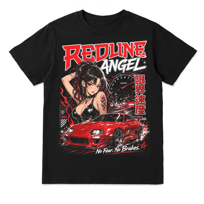 Redline Angel No Fear No Brakes Japanese Street Racing T-Shirt