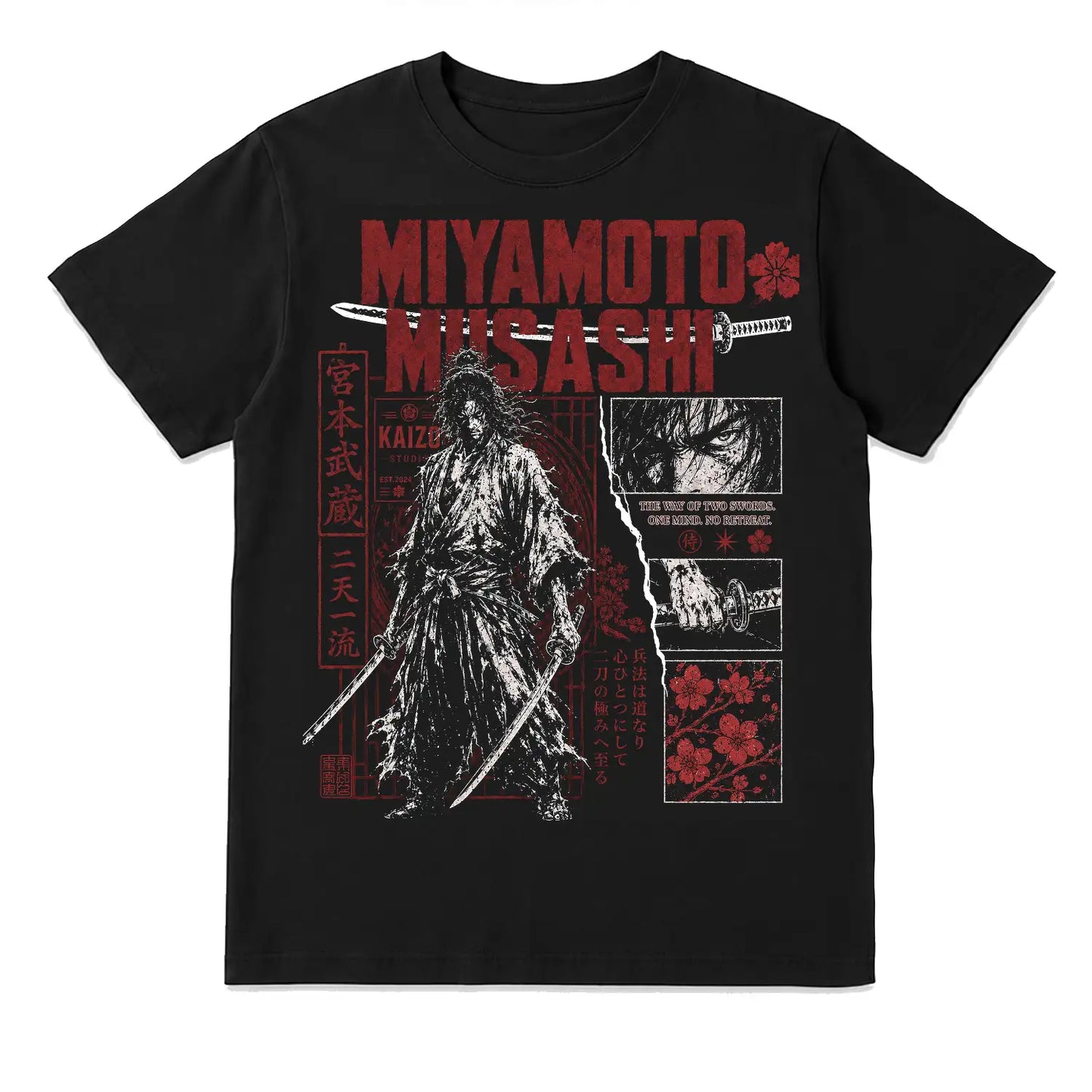 Miyamoto Musashi Way of Two Swords Japanese Samurai T-Shirt